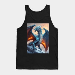 Fire and Ice Fantasy Snow Dragon Creature Tank Top